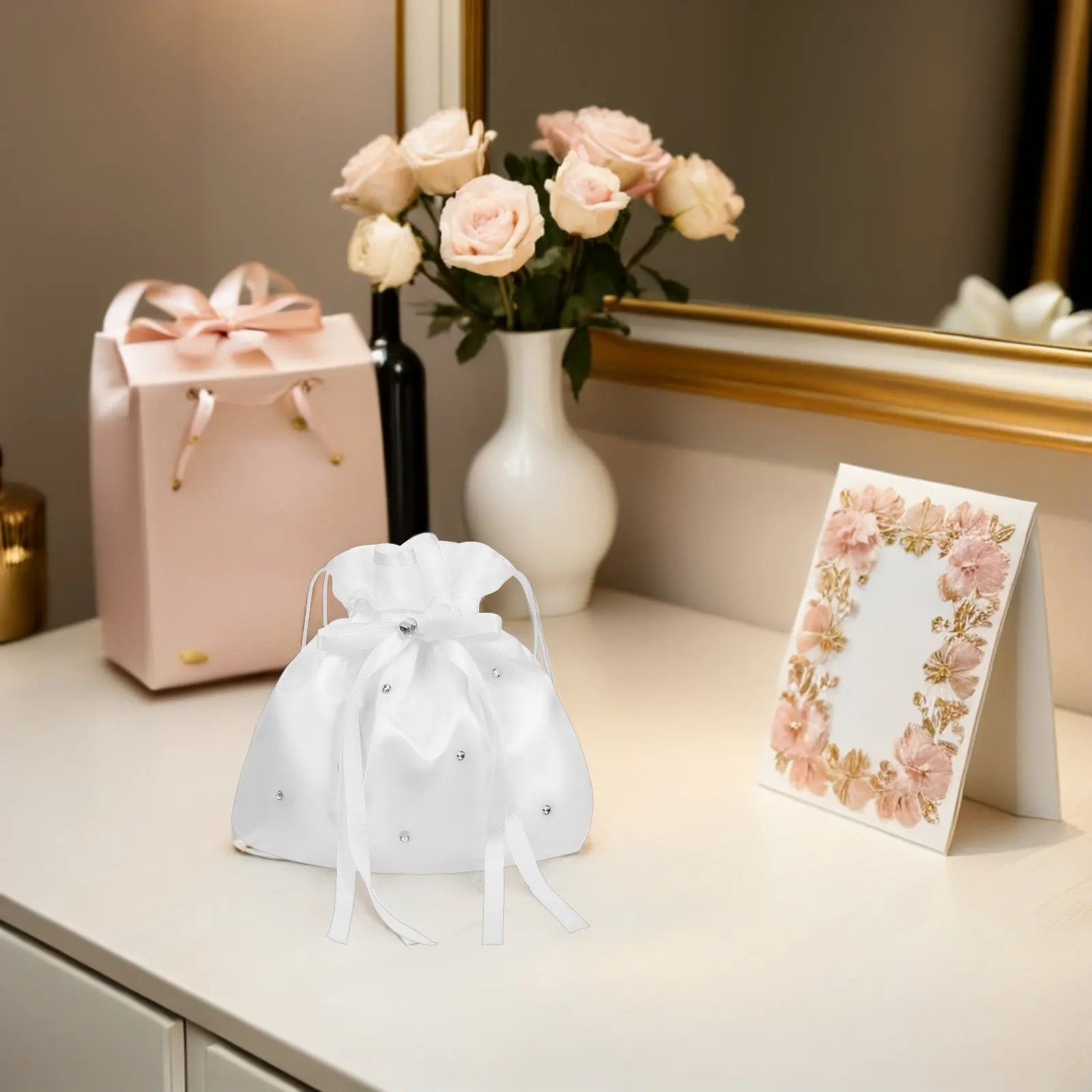 2Pcs Elegant Bridal Clutch Bag Wedding Handbag for Bride Bridesmaids Guests Fabric Drawstring Purse Large Capacity Evening
2Pcs Elegant Bridal Clutch Bag Wedding Handbag for Bride Bridesmaids Guests Fabric Drawstring Purse Large Capacity Evening