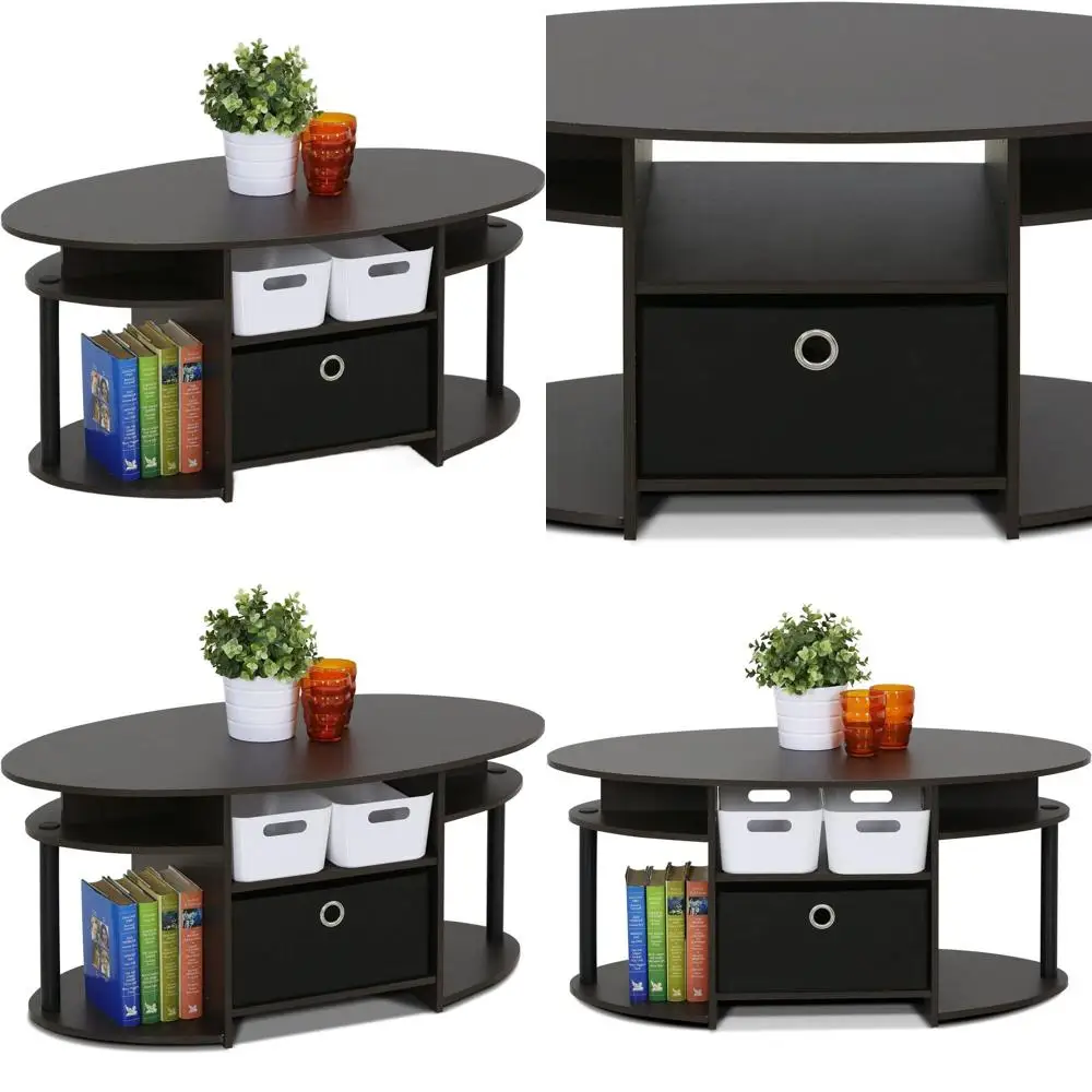 Овальный журнальный столик для гостиной из орехового дерева с ящиком для хранения
Овальный журнальный столик для гостиной из орехового дерева с ящиком для хранения