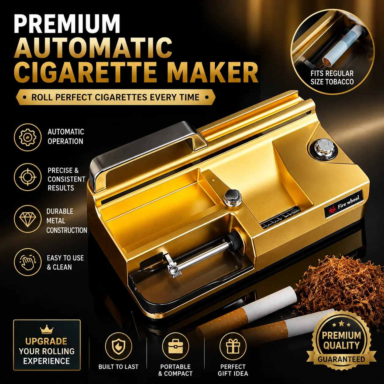 Electric Cigarette Rolling Machine Automatic Tobacco Injector 3 Size Maker For King 100s And Slim Tubes High Power Home Use New
Electric Cigarette Rolling Machine Automatic Tobacco Injector 3 Size Maker For King 100s And Slim Tubes High Power Home Use New