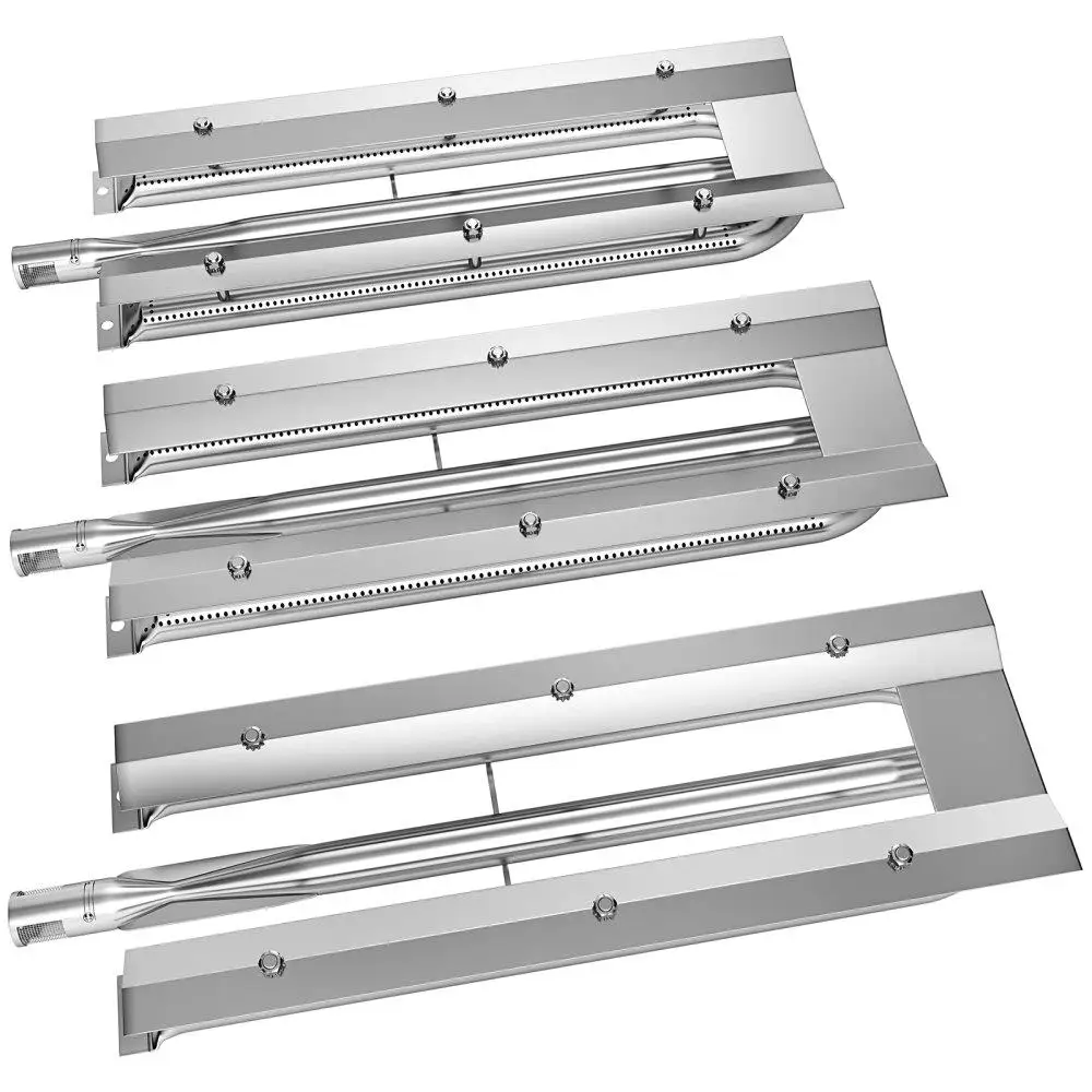 Replacement Stainless Steel Grill Burner Set 3-Pack 16.1 Length Even Burning for premium Gas Grills
Replacement Stainless Steel Grill Burner Set 3-Pack 16.1 Length Even Burning for premium Gas Grills