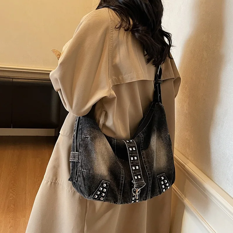 Женская большая сумка из потертого денима — просторная сумка через плечо и через плечо для поездок на работу, модная повседневная модная сумка
Женская большая сумка из потертого денима — просторная сумка через плечо и через плечо для поездок на работу, модная повседневная модная сумка