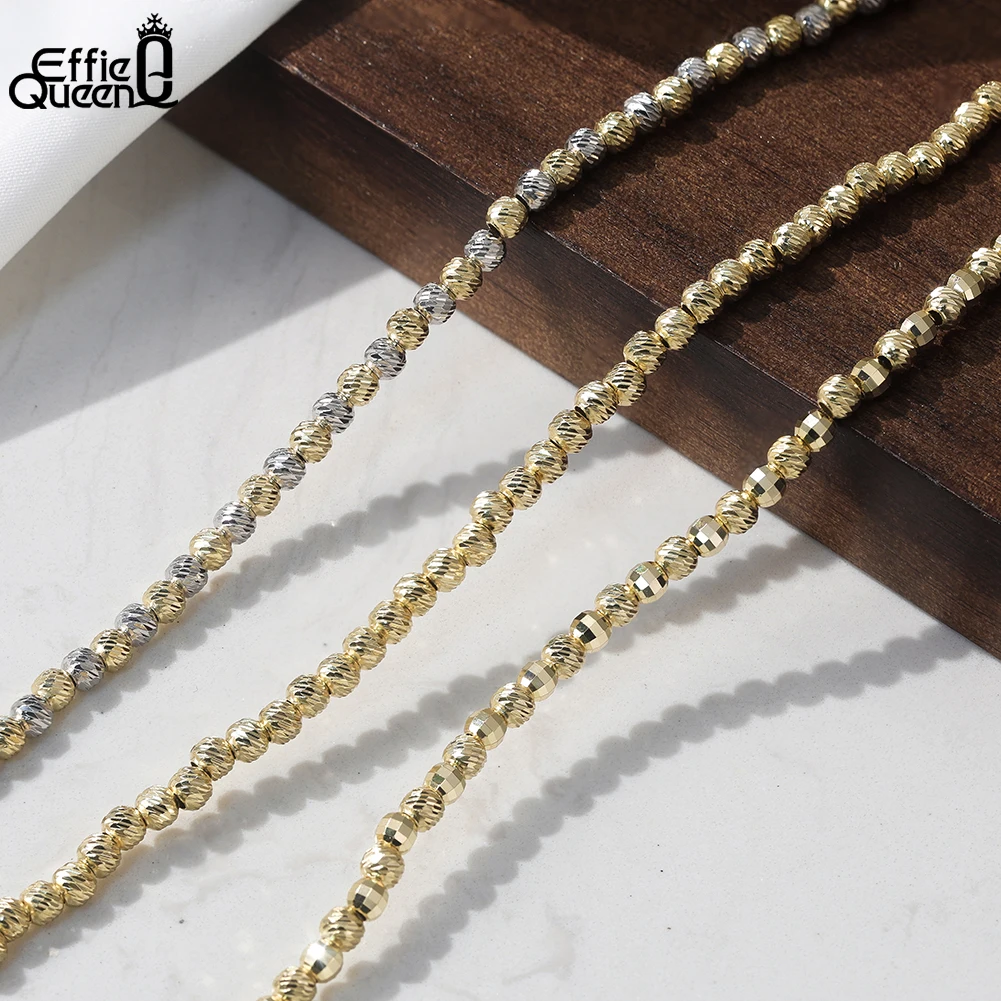 EFFIE QUEEN Classic Design 4mm Beads Bracelet Genuine 925 Sterling Silver Women Simple Dainty Beaded Chain Bangles Jewelry GAB01
EFFIE QUEEN Classic Design 4mm Beads Bracelet Genuine 925 Sterling Silver Women Simple Dainty Beaded Chain Bangles Jewelry GAB01