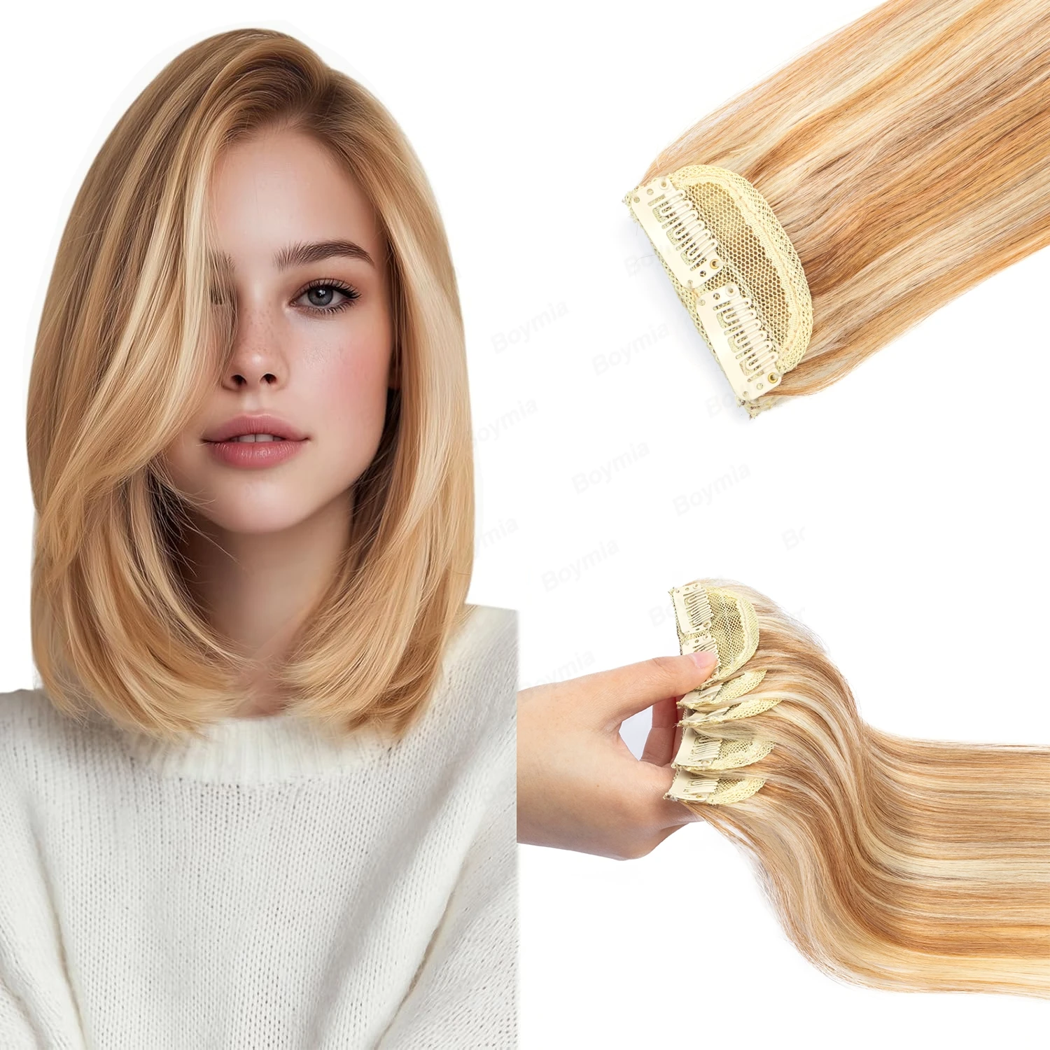 Short Clip in Hair Extensions Real Human Hair 5PCS Mesh Weft Remy Hairpieces for Women Adding Volume Light Brown & Bleach Blonde
Short Clip in Hair Extensions Real Human Hair 5PCS Mesh Weft Remy Hairpieces for Women Adding Volume Light Brown & Bleach Blonde