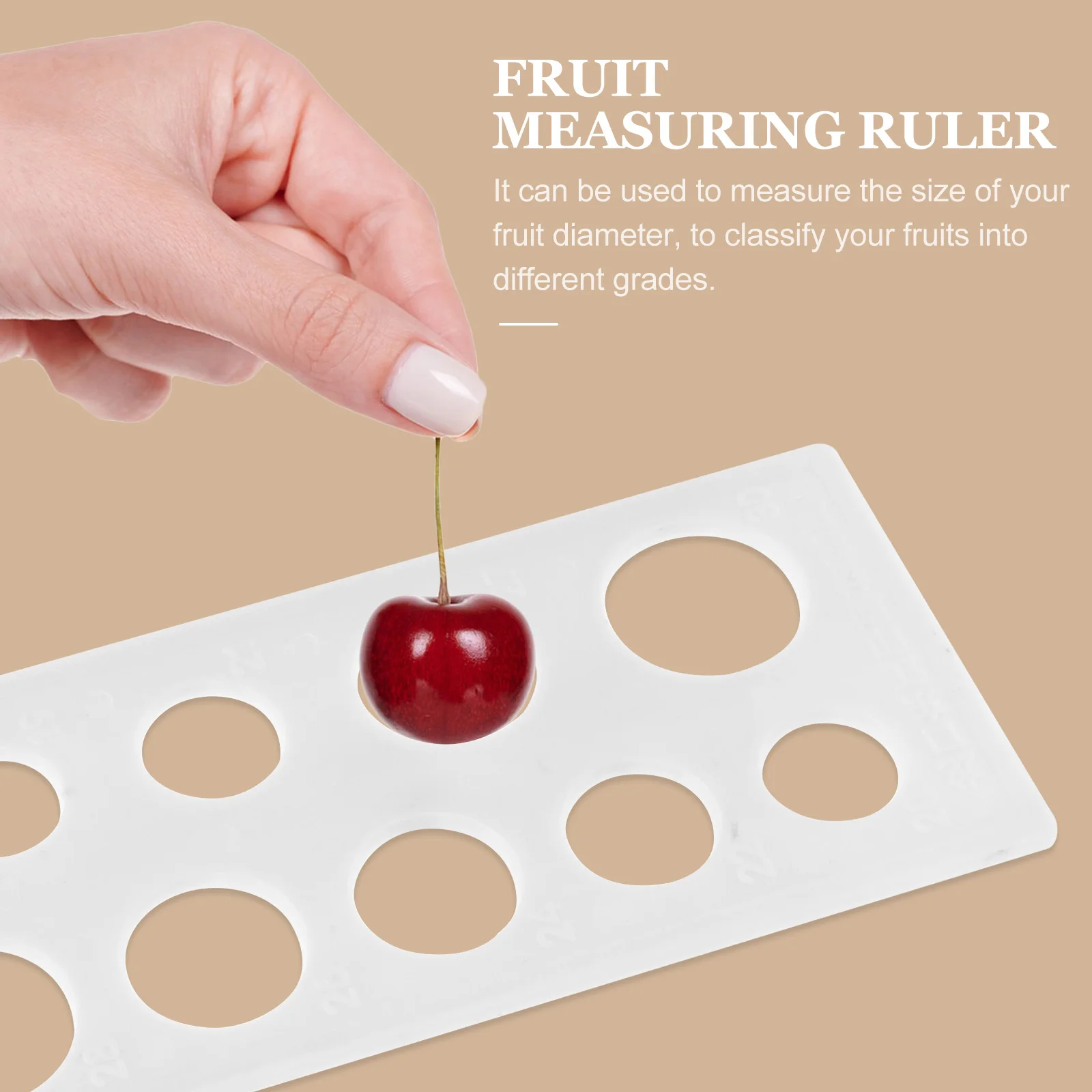 Fruit Measuring Ruler 12 Sizes 15-32mm Plastic Gauge for Citrus Apple Shop Use Portable Diameter Tool
Fruit Measuring Ruler 12 Sizes 15-32mm Plastic Gauge for Citrus Apple Shop Use Portable Diameter Tool