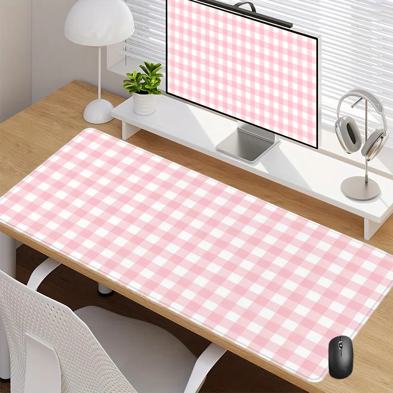 Pink Gingham Pattern Gaming Desk Mat Non Slip Rubber Base for Office
Pink Gingham Pattern Gaming Desk Mat Non Slip Rubber Base for Office