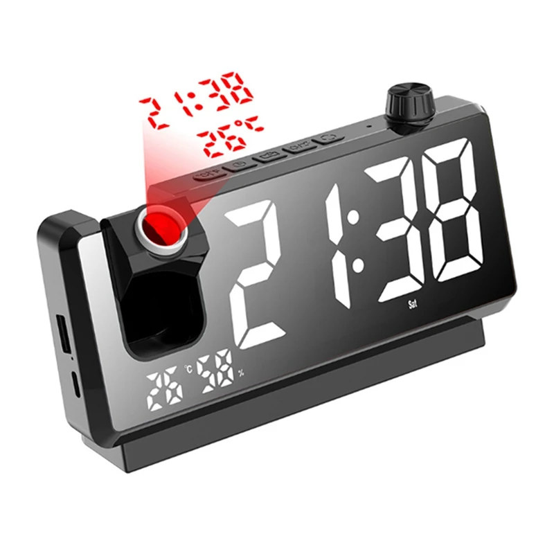 Projection Alarm Clock HD LED Display Smart Projection Clocks For Bedroom 180 Degree Rotatable Digital Clock Projector B
Projection Alarm Clock HD LED Display Smart Projection Clocks For Bedroom 180 Degree Rotatable Digital Clock Projector B