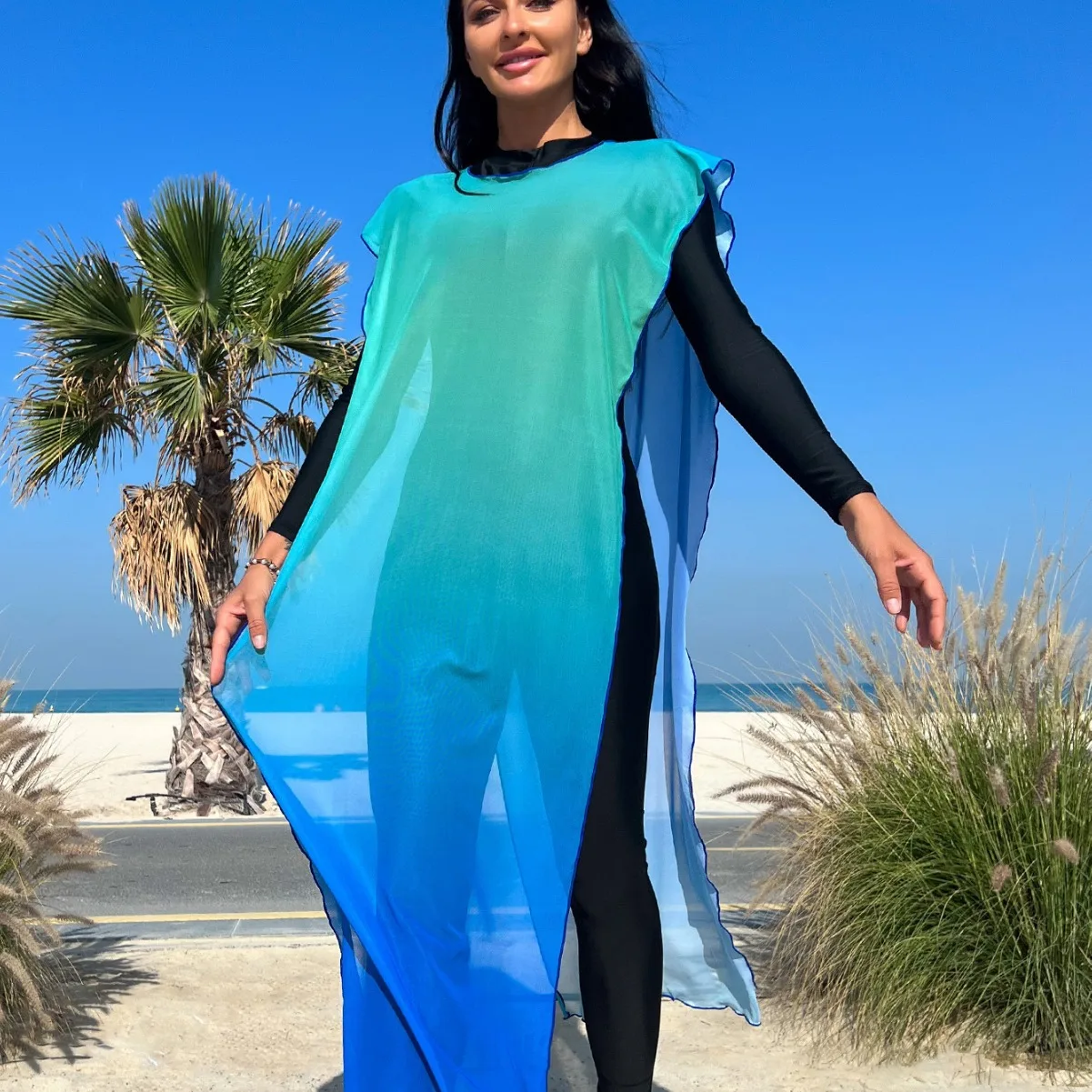 Burkini Muslim Women's Swimwear, Black Swimsuit, Gradient Blue, Smock Summer Beach Wear, Diving Suit, Surf Wear, New
Burkini Muslim Women's Swimwear, Black Swimsuit, Gradient Blue, Smock Summer Beach Wear, Diving Suit, Surf Wear, New
