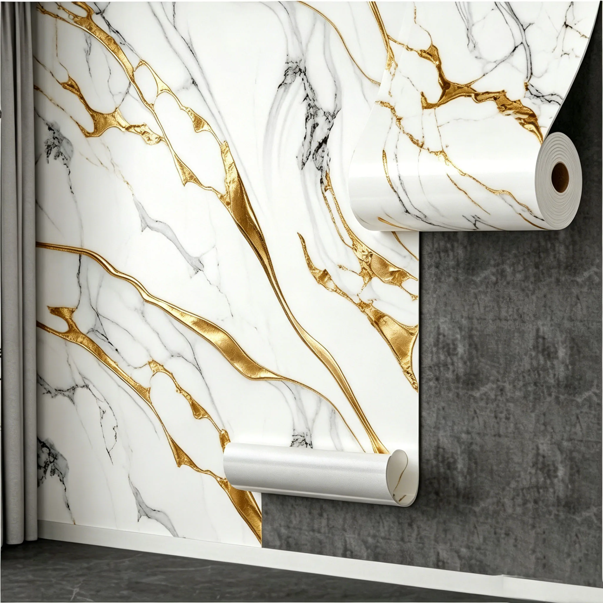 Marble Wall Stickers Golden Vein Self Adhesive Waterproof Removable Peel and Stick Wall Decor for Bedroom Living Room Home Decor
Marble Wall Stickers Golden Vein Self Adhesive Waterproof Removable Peel and Stick Wall Decor for Bedroom Living Room Home Decor