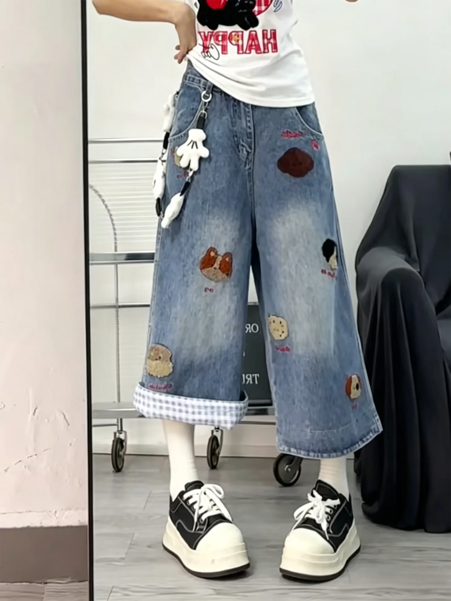 Cleanfit Fleece Lined Embroidered Denim 7/8 Length Pants for Women Summer American Plaid Cuffed Eighteen Pants Trousers
Cleanfit Fleece Lined Embroidered Denim 7/8 Length Pants for Women Summer American Plaid Cuffed Eighteen Pants Trousers
