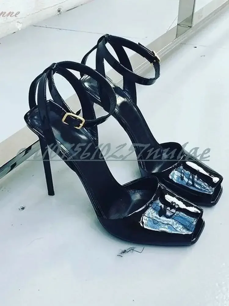 Square Toe Sandals Ankle Buckle 2025 New Stiletto High Heel Shiny Leather Fashion Hot Girl Party Elegant Women Shoes Para Mujere
Square Toe Sandals Ankle Buckle 2025 New Stiletto High Heel Shiny Leather Fashion Hot Girl Party Elegant Women Shoes Para Mujere
