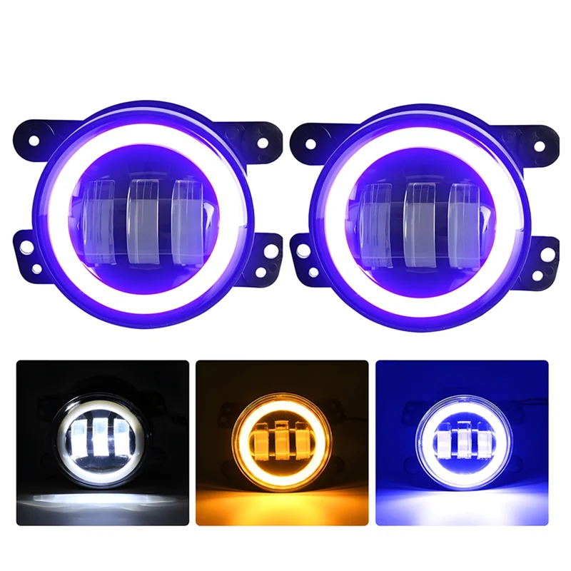 New Arrival 4 Inch LED Fog Lights Halo Ring Work Light For Jeep Wrangler JK, With Blue DRL Yellow Turn Signal Parts (Blue+Yellow
New Arrival 4 Inch LED Fog Lights Halo Ring Work Light For Jeep Wrangler JK, With Blue DRL Yellow Turn Signal Parts (Blue+Yellow