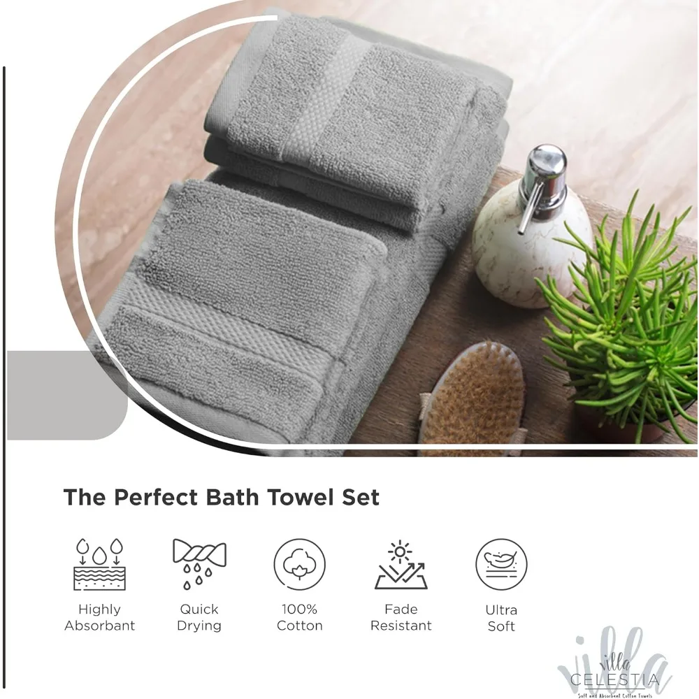 100% Cotton Bath Towel Set of 18-4 Bath Towels, 6 Hand Towels, 8 Wash Cloths, Combed Cotton 18 Piece Set for Hotels
100% Cotton Bath Towel Set of 18-4 Bath Towels, 6 Hand Towels, 8 Wash Cloths, Combed Cotton 18 Piece Set for Hotels