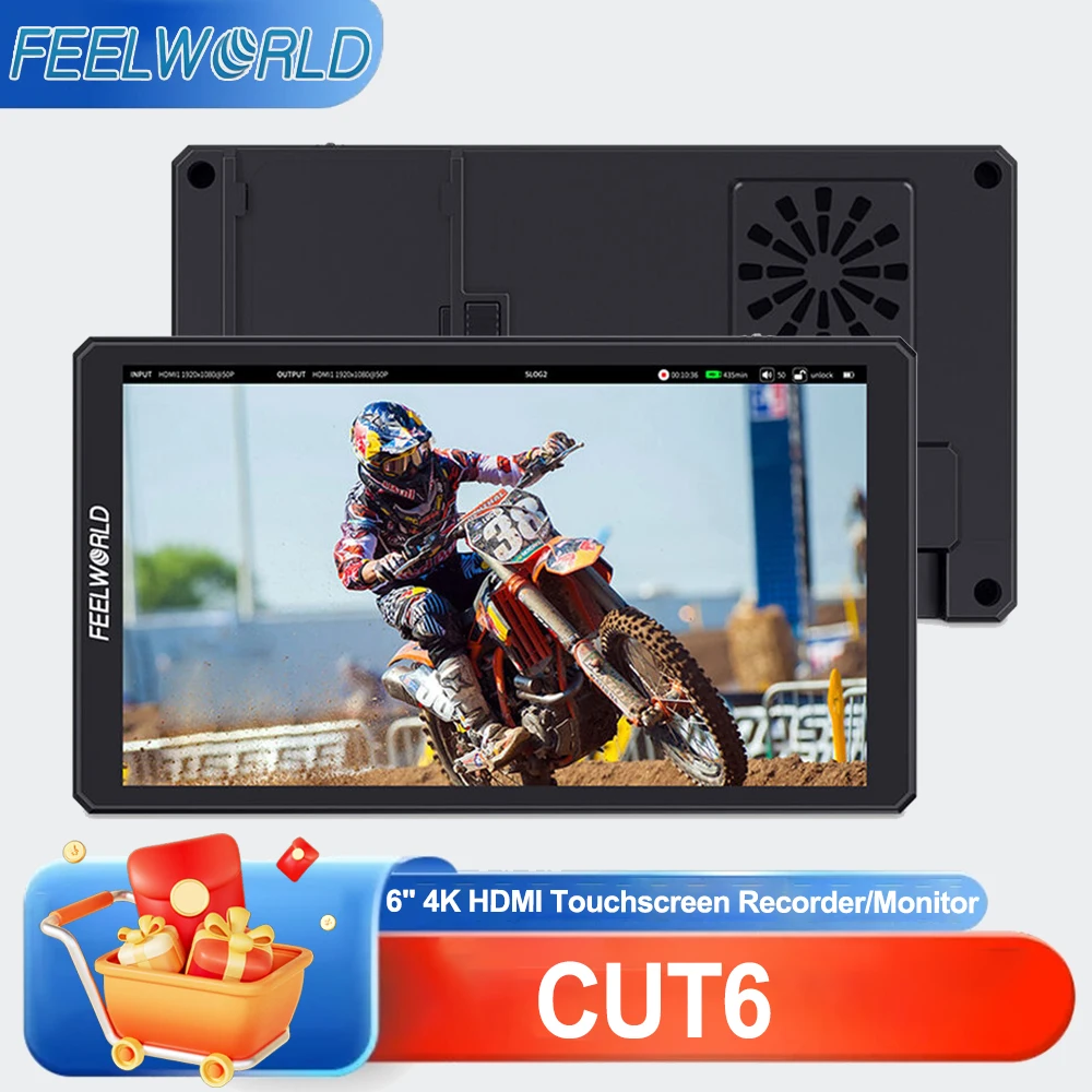FEELWORLD CUT6 6-inch Touch Screen Monitor Recorder FHD IPS 4K 3G-SDI/HDMI 1920x1080 for Live Stream Recording
FEELWORLD CUT6 6-inch Touch Screen Monitor Recorder FHD IPS 4K 3G-SDI/HDMI 1920x1080 for Live Stream Recording