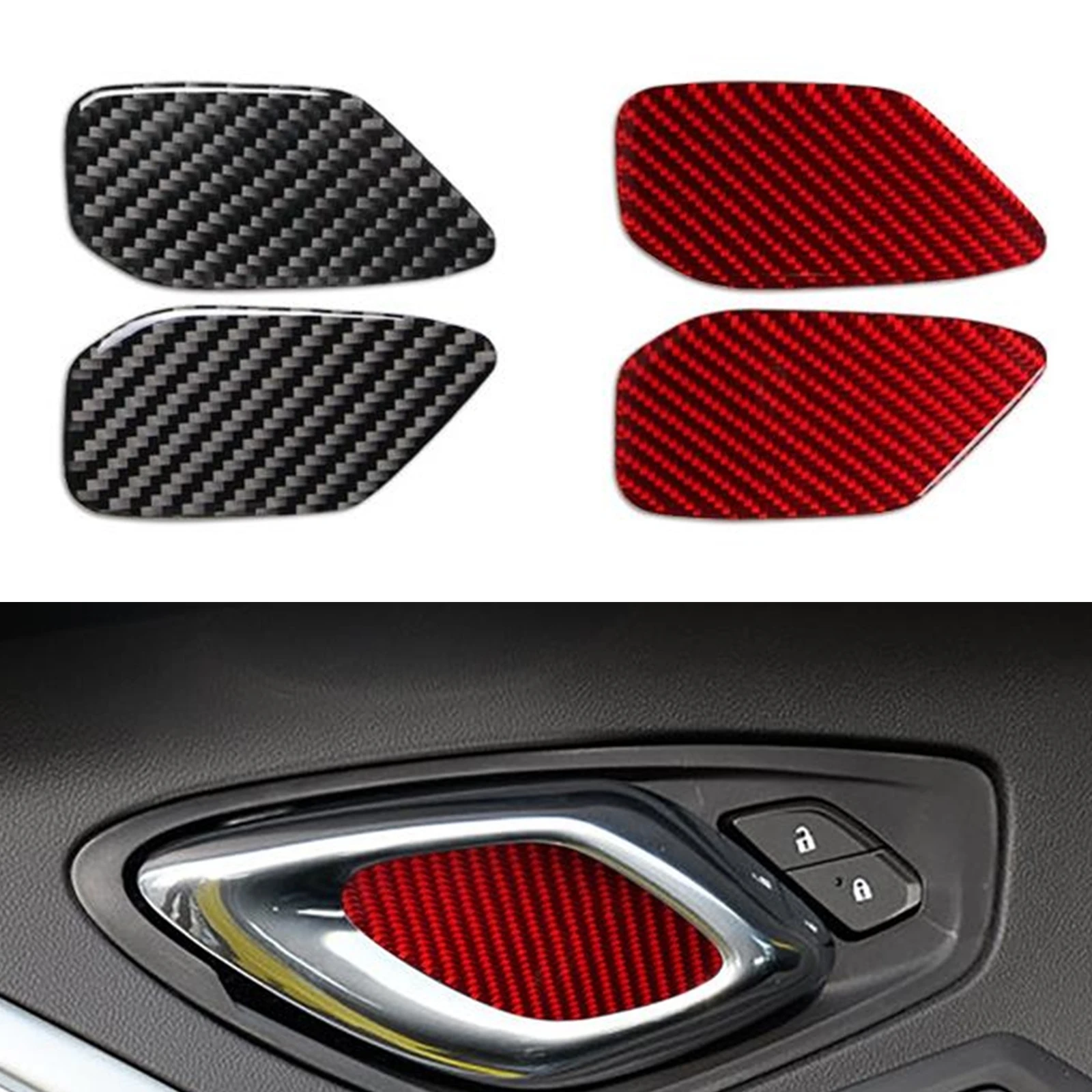 For Chevrolet Camaro 2016-2024 Car Interior Door Bowl Panel Cover Trim Carbon Fiber Black/Red Sticker
For Chevrolet Camaro 2016-2024 Car Interior Door Bowl Panel Cover Trim Carbon Fiber Black/Red Sticker