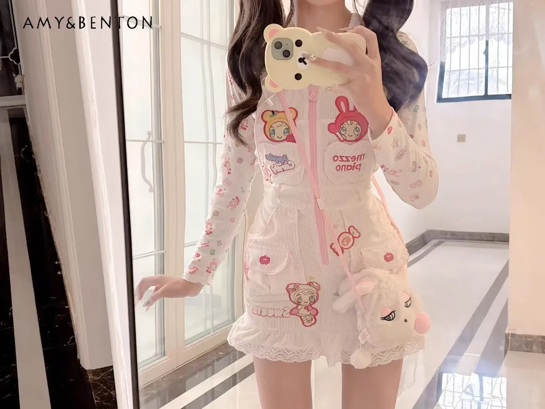 2025 Japanese Spring and Summer Replica Cute Cartoon Embroidery Print Cute Girl Solid Color Strap Skirt For Women
2025 Japanese Spring and Summer Replica Cute Cartoon Embroidery Print Cute Girl Solid Color Strap Skirt For Women