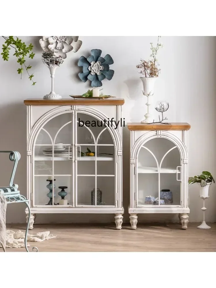 zxqxzzS American Retro Distressed Wrought Iron Dining Side Entrance Cabinet Living Room Arched Storage Display Cabinet Made of G
zxqxzzS American Retro Distressed Wrought Iron Dining Side Entrance Cabinet Living Room Arched Storage Display Cabinet Made of G