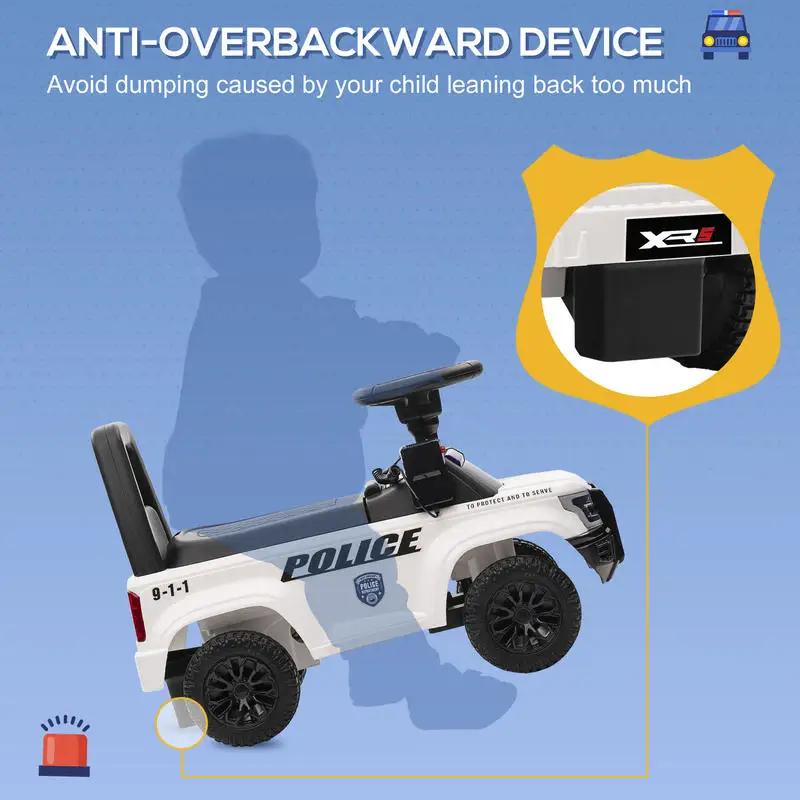 Aosom Kids Push Ride On Car with Working PA System and Horn, Police Truck Style Foot-to-Floor Sliding Car for Boys and Girls with Under-Seat Storage, for 18 Months to 5 Years Old, White
Aosom Kids Push Ride On Car with Working PA System and Horn, Police Truck Style Foot-to-Floor Sliding Car for Boys and Girls with Under-Seat Storage, for 18 Months to 5 Years Old, White