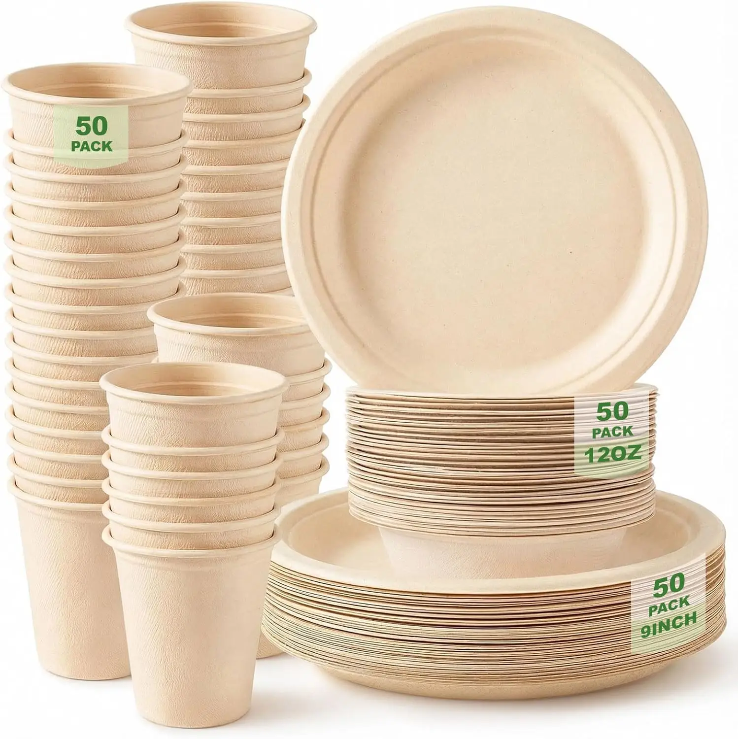 150 Pcs Compostable Paper Plates and Bowls Cups Sets 9 Inch Disposable Plates 12 oz Biodegradable Paper Bowls and Cups f
150 Pcs Compostable Paper Plates and Bowls Cups Sets 9 Inch Disposable Plates 12 oz Biodegradable Paper Bowls and Cups f