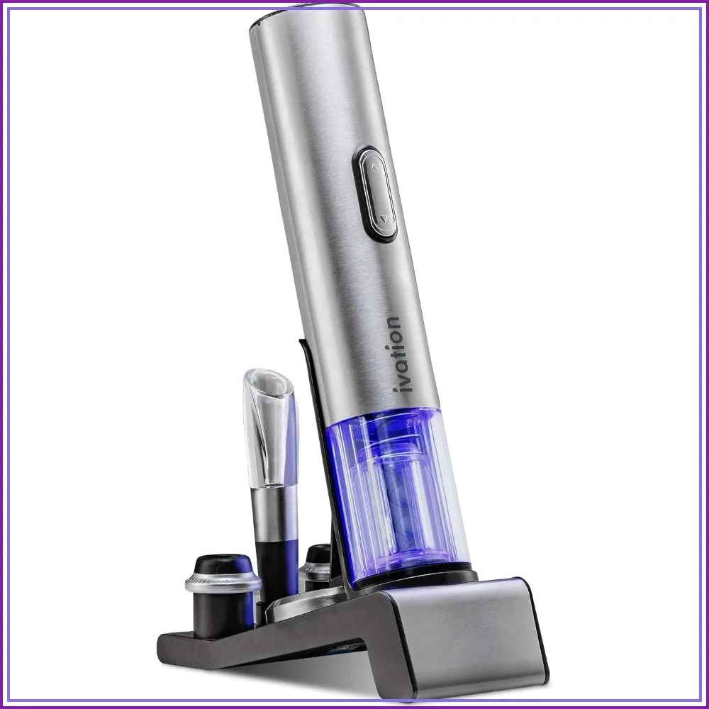 6-in-1 Wine Gift Set: Electric Opener, Vacuum Preserver, 2 Cork Stoppers, Foil Cutter & Charging Base
6-in-1 Wine Gift Set: Electric Opener, Vacuum Preserver, 2 Cork Stoppers, Foil Cutter & Charging Base