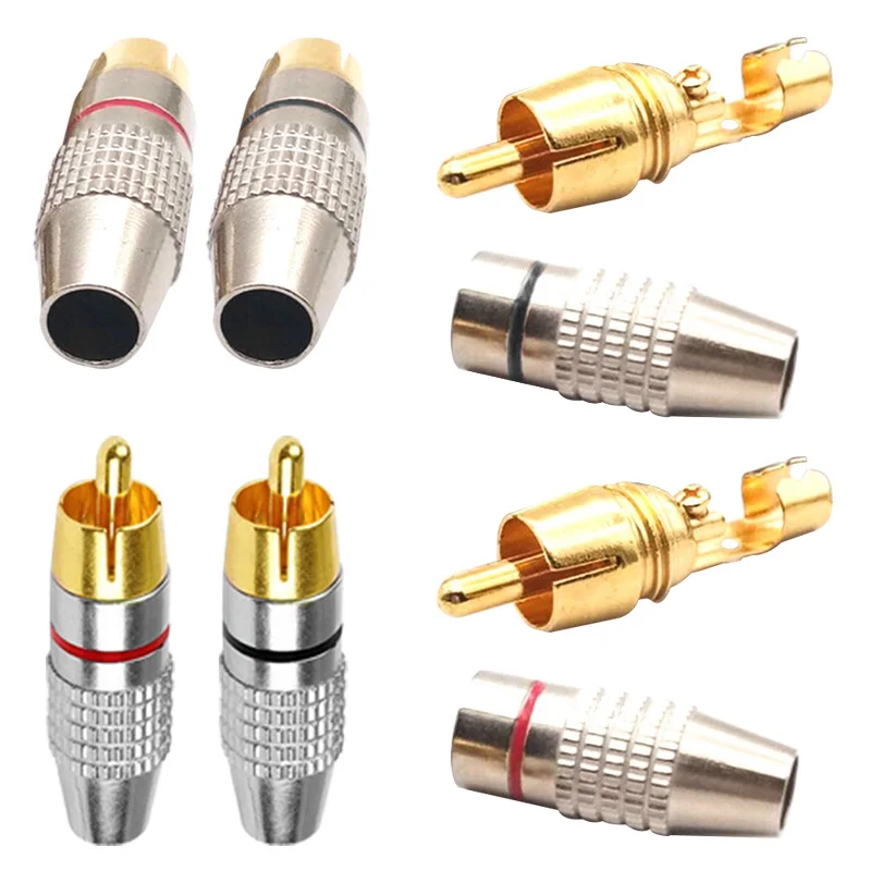 4Pcs Gold-plated RCA Plug Solder-Free Male Plug RCA Connector for Audio Speaker Video Adapter CCTV Camera Cable Connecting
4Pcs Gold-plated RCA Plug Solder-Free Male Plug RCA Connector for Audio Speaker Video Adapter CCTV Camera Cable Connecting