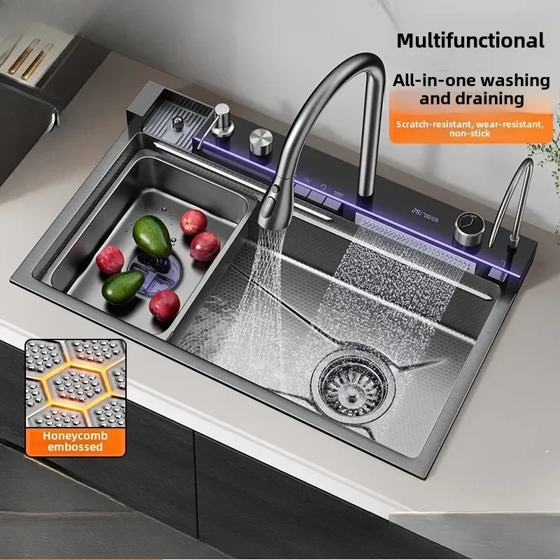 Dishwashing Sink Handmade Basin Household Kitchen Vegetable Basin Large Single Slot 304 Stainless Steel Whale Waterfall Sink
Dishwashing Sink Handmade Basin Household Kitchen Vegetable Basin Large Single Slot 304 Stainless Steel Whale Waterfall Sink