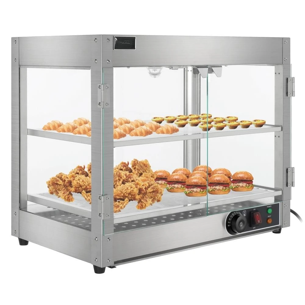 Commercial 2 Tiers Countertop Heat Food Pizza Warmer 800W Pastry Display Case
Commercial 2 Tiers Countertop Heat Food Pizza Warmer 800W Pastry Display Case