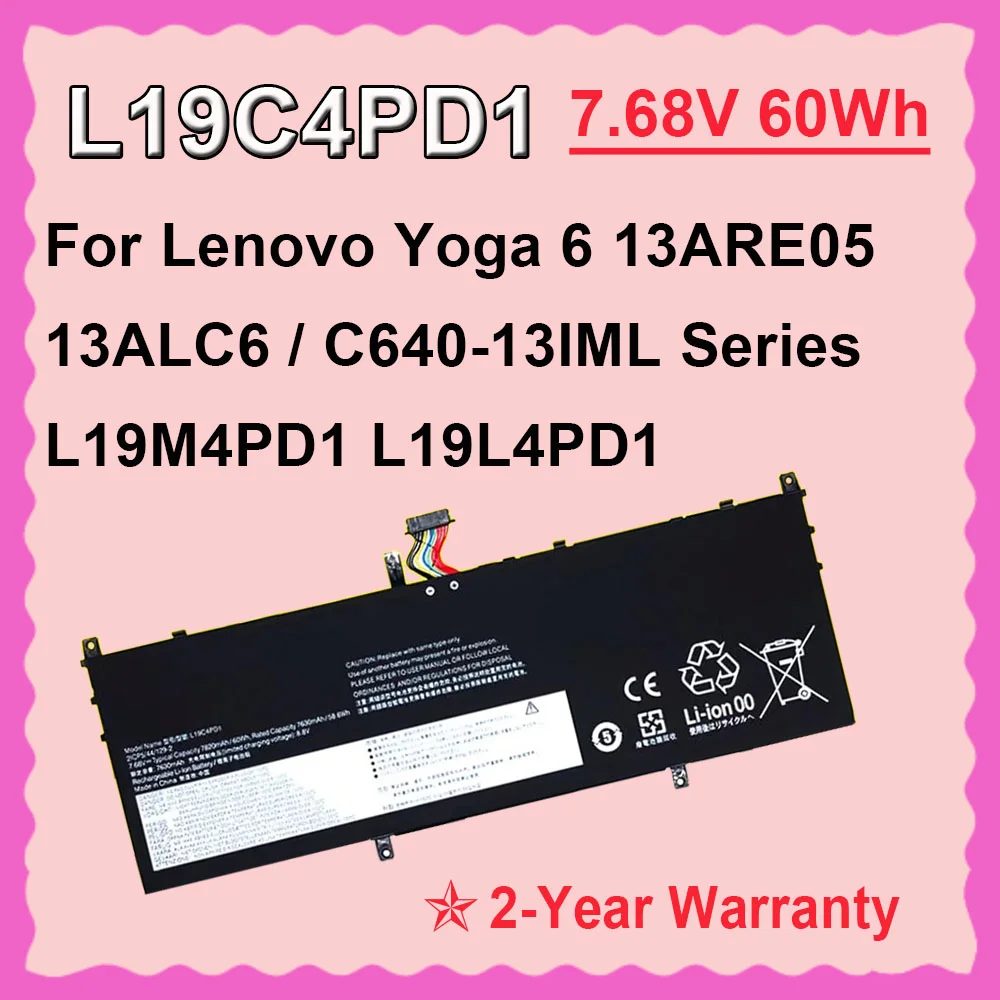 Аккумулятор для ноутбука серии Lenovo Yoga 6 13ARE05 13ALC6 C640-13IML 7,68 В 60 Втч, совместимый с L19C4PD1 L19D4PD1 L19L4PD1 L19M4PD1
Аккумулятор для ноутбука серии Lenovo Yoga 6 13ARE05 13ALC6 C640-13IML 7,68 В 60 Втч, совместимый с L19C4PD1 L19D4PD1 L19L4PD1 L19M4PD1