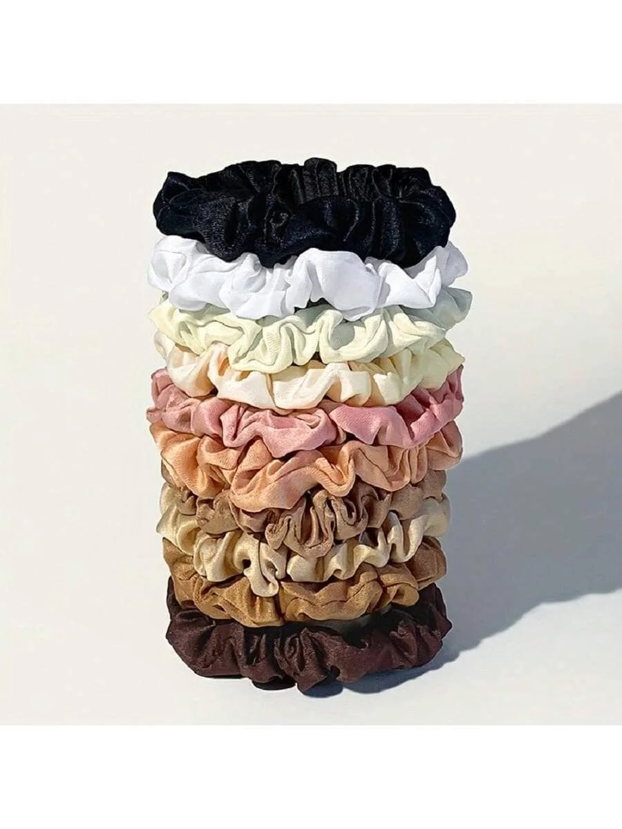 10pcs Satin Scrunchies For Women Hair Elastics Ponytail Holders Daily Use Accessories
10pcs Satin Scrunchies For Women Hair Elastics Ponytail Holders Daily Use Accessories
