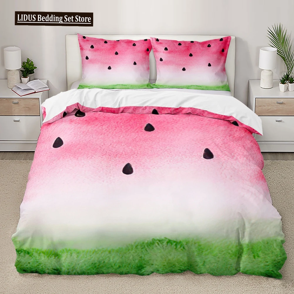 Watermelon Duvet Cover Set Fresh Fruit Pink Green Style Comforter Cover For Kids Girls Women Polyester Bedding Set King Size
Watermelon Duvet Cover Set Fresh Fruit Pink Green Style Comforter Cover For Kids Girls Women Polyester Bedding Set King Size