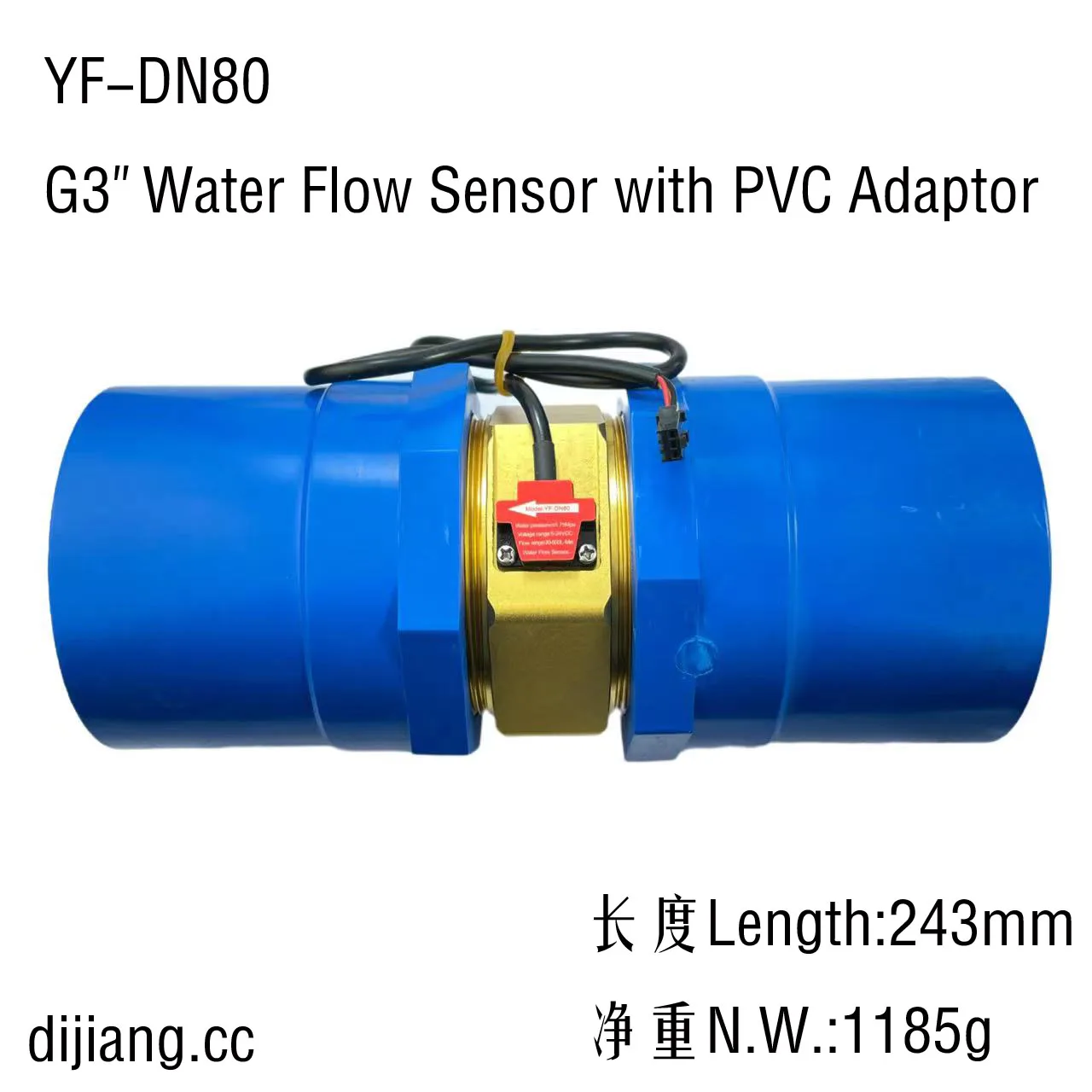G3“ YF-DN80 BSPP Hall Water Flow Sensor 20-500lpm with PVC Pipe Adaptors Flowmeter Sea Jijiang.CC Big Size Flowsensor
G3“ YF-DN80 BSPP Hall Water Flow Sensor 20-500lpm with PVC Pipe Adaptors Flowmeter Sea Jijiang.CC Big Size Flowsensor