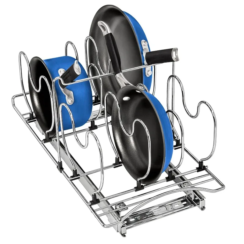 Pot and Pan Organizer for Cabinet - Pull Out Pan Organizer Rack - Slide Out Pans and Pots Lid Drawer - Under Cabinet Kitchen
Pot and Pan Organizer for Cabinet - Pull Out Pan Organizer Rack - Slide Out Pans and Pots Lid Drawer - Under Cabinet Kitchen