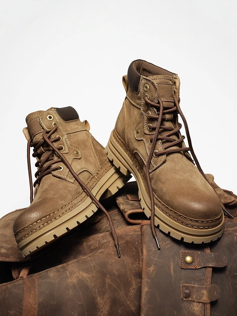 Retro Brown Boots Men's High Top British Style Wear-Resistant Workwear Big Head Umbrella Soldier Boots Spring Autumn
Retro Brown Boots Men's High Top British Style Wear-Resistant Workwear Big Head Umbrella Soldier Boots Spring Autumn