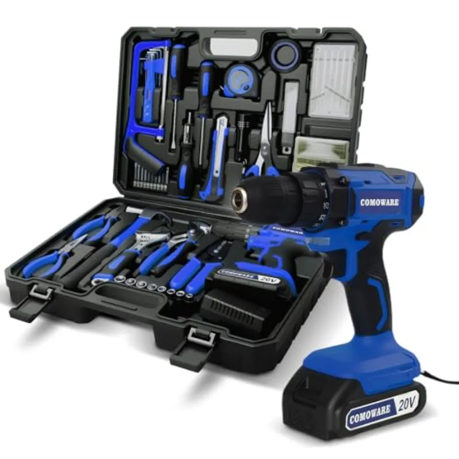 Household Tool Set with 20V Cordless Drill Driver 120Pcs Hand Tool Kit for Men Power Drill Set with Plastic Toolbox Id
Household Tool Set with 20V Cordless Drill Driver 120Pcs Hand Tool Kit for Men Power Drill Set with Plastic Toolbox Id