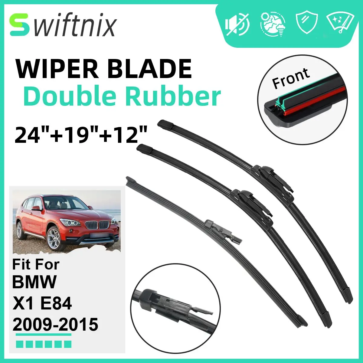 Двойные резиновые автомобильные дворники для BMW X1 E84 2009-2015, стеклоочистители, резиновые автомобильные аксессуары 2010, 2011, 2012, 2013, 2014, 2015
Двойные резиновые автомобильные дворники для BMW X1 E84 2009-2015, стеклоочистители, резиновые автомобильные аксессуары 2010, 2011, 2012, 2013, 2014, 2015