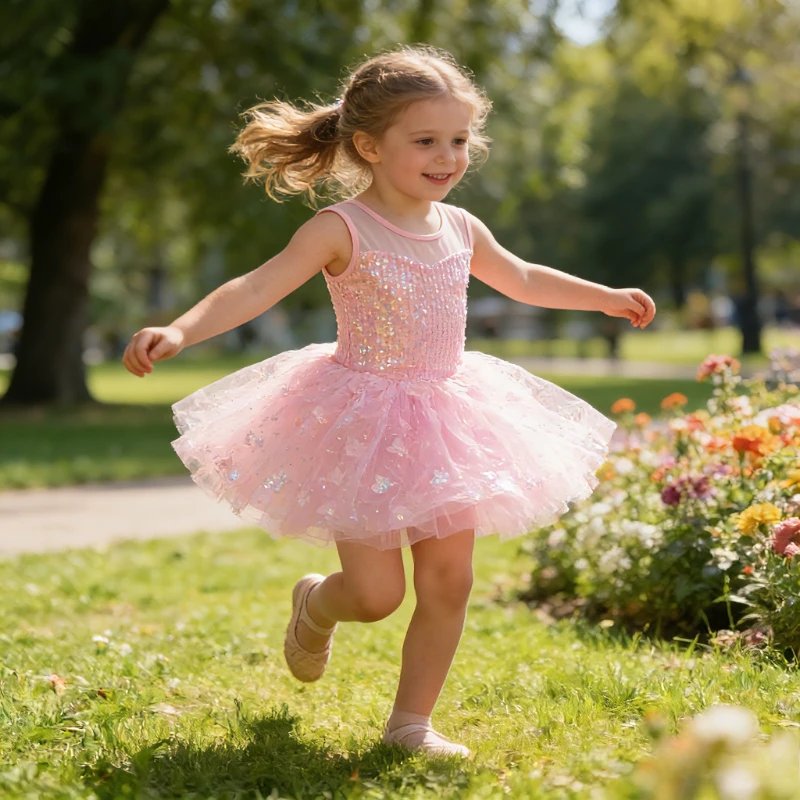 Girls Ballet Tutu Dress, Pink Sequin Butterfly Dance Leotard Kids Stage Performance Wear 3-8 Fairy Tale Princess Costume
Girls Ballet Tutu Dress, Pink Sequin Butterfly Dance Leotard Kids Stage Performance Wear 3-8 Fairy Tale Princess Costume