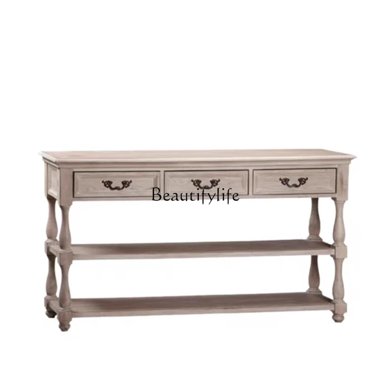 American retro entrance cabinet French living room aisle storage home storage shoe cabinet backrest side table
American retro entrance cabinet French living room aisle storage home storage shoe cabinet backrest side table