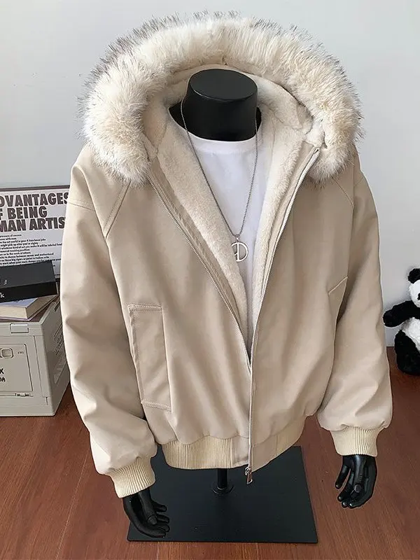 Men's Winter Thiened Cotton Jaet Loose Fit Hooded Vest American Sle Faux Fur Collar Casual Loose Long Sve Coat
Men's Winter Thiened Cotton Jaet Loose Fit Hooded Vest American Sle Faux Fur Collar Casual Loose Long Sve Coat