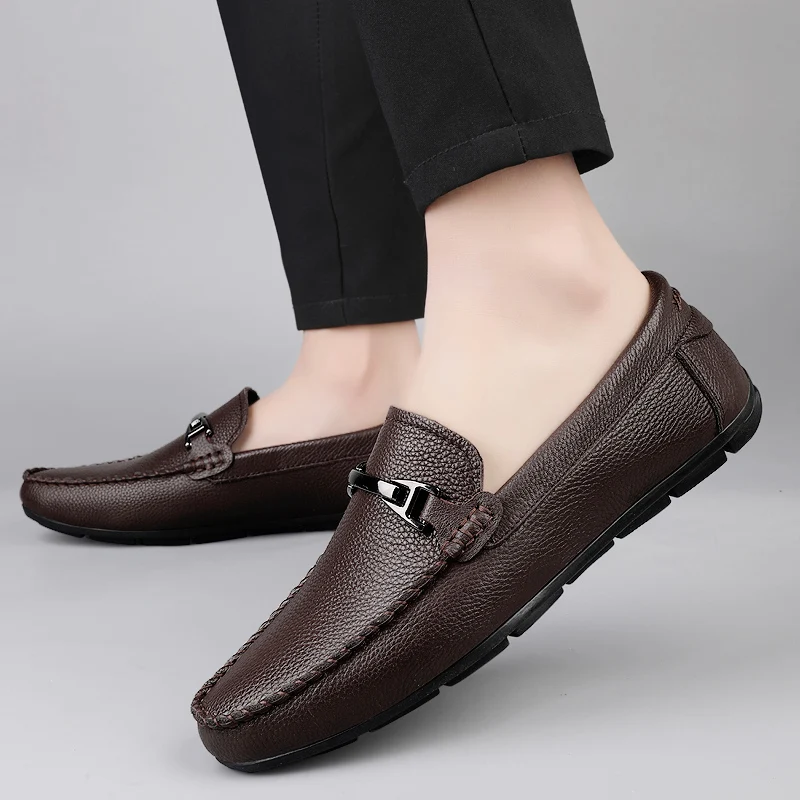 Brand High Quality Genuine Leather Loafers Men Business Casual Shoes Moccasins Slip on Men Flats Fashion Boat Male Driving Shoes
Brand High Quality Genuine Leather Loafers Men Business Casual Shoes Moccasins Slip on Men Flats Fashion Boat Male Driving Shoes