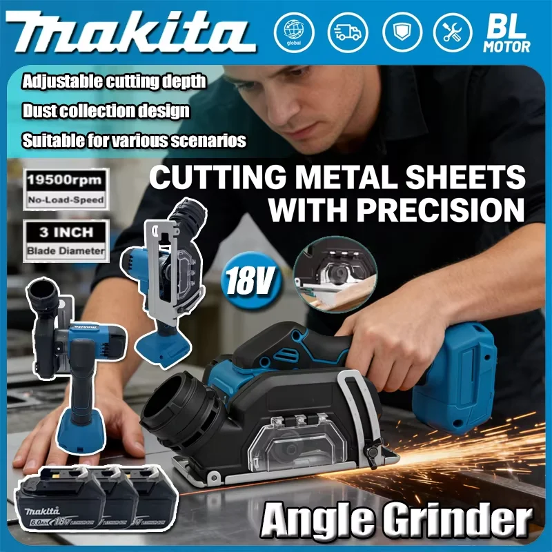 Makita 19500RPM 3 Inch Angle Grinder Cordless Electric Cut Off Tool Tile Cutter for Wood Tile Plastic Tool For 18V Battery
Makita 19500RPM 3 Inch Angle Grinder Cordless Electric Cut Off Tool Tile Cutter for Wood Tile Plastic Tool For 18V Battery
