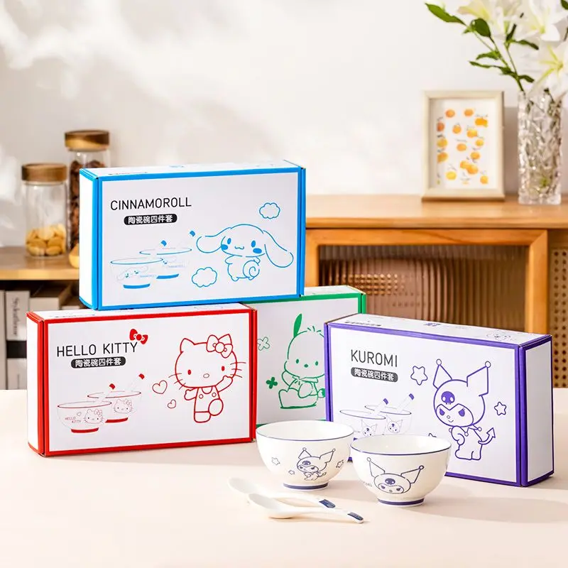 New Sanrio Kawaii Anime Hello Kitty Ceramic Bowl Cute Sweet Cinnamoroll Kuromi Cartoon Cutlery Gift Box Lovely Kitchen Supplies
New Sanrio Kawaii Anime Hello Kitty Ceramic Bowl Cute Sweet Cinnamoroll Kuromi Cartoon Cutlery Gift Box Lovely Kitchen Supplies