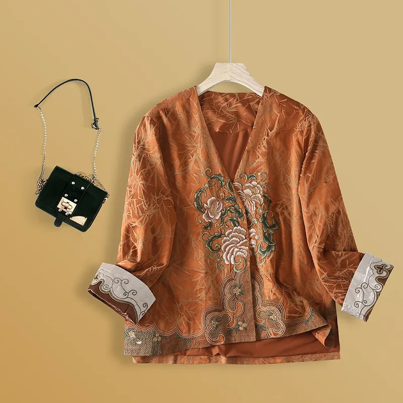 Women New Chinese Style Hanfu Coats Elegant Long Sleeve Tang Clothes Improved Embroider Flower Tops Casual Outwear Costume
Women New Chinese Style Hanfu Coats Elegant Long Sleeve Tang Clothes Improved Embroider Flower Tops Casual Outwear Costume