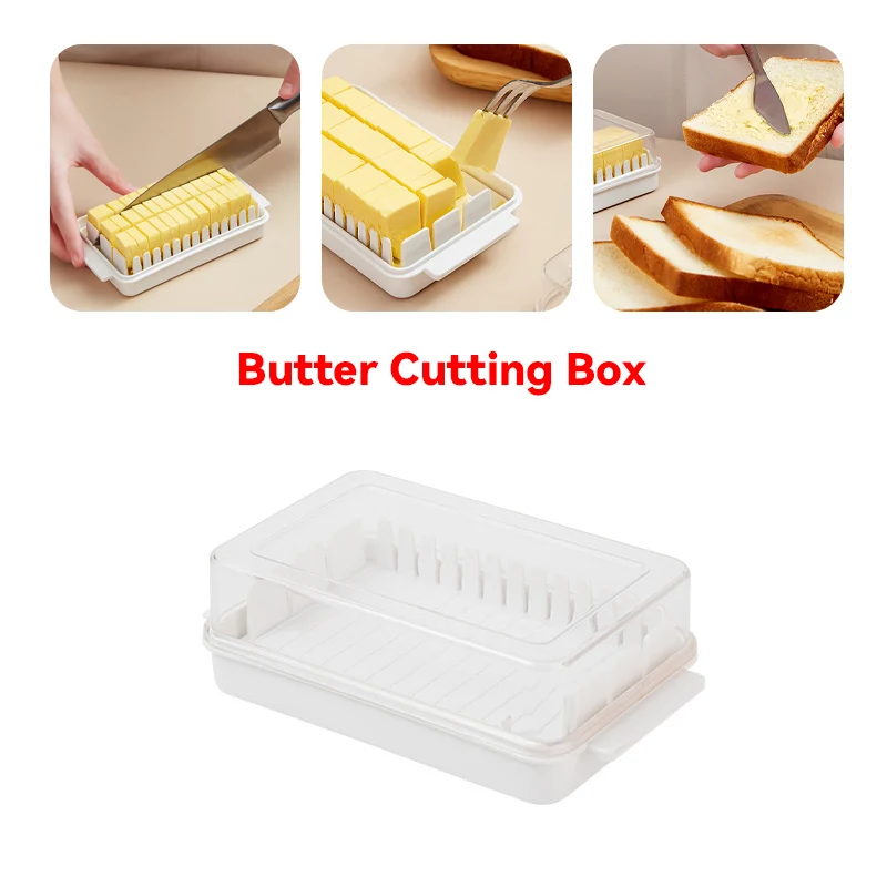 Butter Cheese Cutter Storage Box with Lid Household Kitchen Baking Food Butter Refrigerator Fresh Keeper Container Baking Tool
Butter Cheese Cutter Storage Box with Lid Household Kitchen Baking Food Butter Refrigerator Fresh Keeper Container Baking Tool