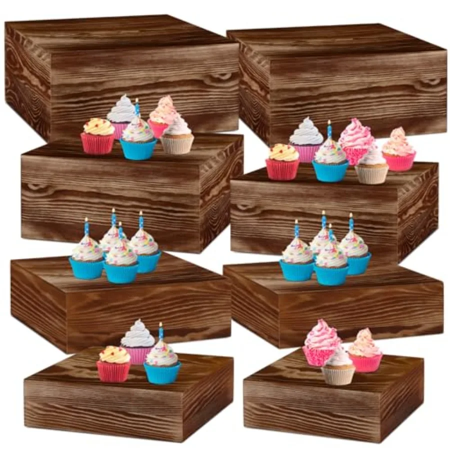 8 Pcs 13.7" Wood Risers Display Stands Rustic Square Cupcake Stand Food Risers Stackable Display Box for Buffet Table Dessert F
8 Pcs 13.7" Wood Risers Display Stands Rustic Square Cupcake Stand Food Risers Stackable Display Box for Buffet Table Dessert F
