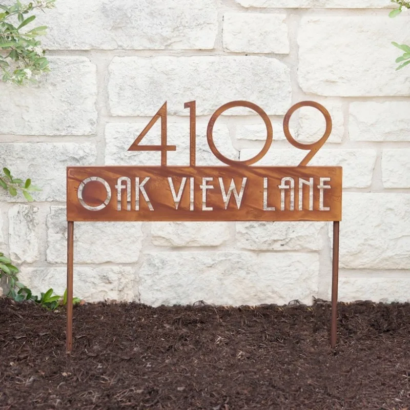 Hill Country Yard Plaque - Modern Minimalist Steel Address Sign with Durable Stakes for Outdoor Home & Garden Display
Hill Country Yard Plaque - Modern Minimalist Steel Address Sign with Durable Stakes for Outdoor Home & Garden Display