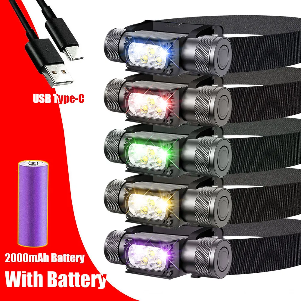 With Battery Red/Yellow/Blue/Green/Purple LED Mini Headlamp 18650 Rechargeable USB Type-C Torch Camping Hunting Flashlight Lamps
With Battery Red/Yellow/Blue/Green/Purple LED Mini Headlamp 18650 Rechargeable USB Type-C Torch Camping Hunting Flashlight Lamps