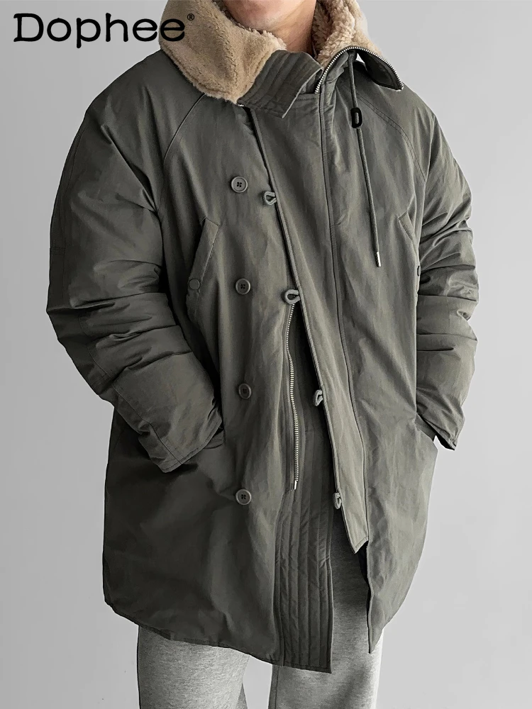 Men's 2025 Winter New Mid-Length Faux Shearling Hooded Jackets Men's Cold-Proof Warm Chic Parkas Long Sleeve Solid Color Parkas
Men's 2025 Winter New Mid-Length Faux Shearling Hooded Jackets Men's Cold-Proof Warm Chic Parkas Long Sleeve Solid Color Parkas