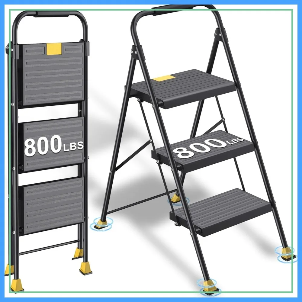 3 Step Folding Stool with Handrails, Heavy Duty Stepladder for Adults, 800Lbs Capacity, Tall Extendable Ladder for Home Kitchen
3 Step Folding Stool with Handrails, Heavy Duty Stepladder for Adults, 800Lbs Capacity, Tall Extendable Ladder for Home Kitchen