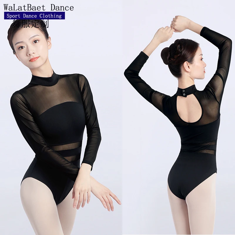 Women Long Sleeve Ballet Leotards Mesh Gymnastics Leotards Girls Stretch Black White Ballet Bodysuit Adult Dance Costumes
Women Long Sleeve Ballet Leotards Mesh Gymnastics Leotards Girls Stretch Black White Ballet Bodysuit Adult Dance Costumes