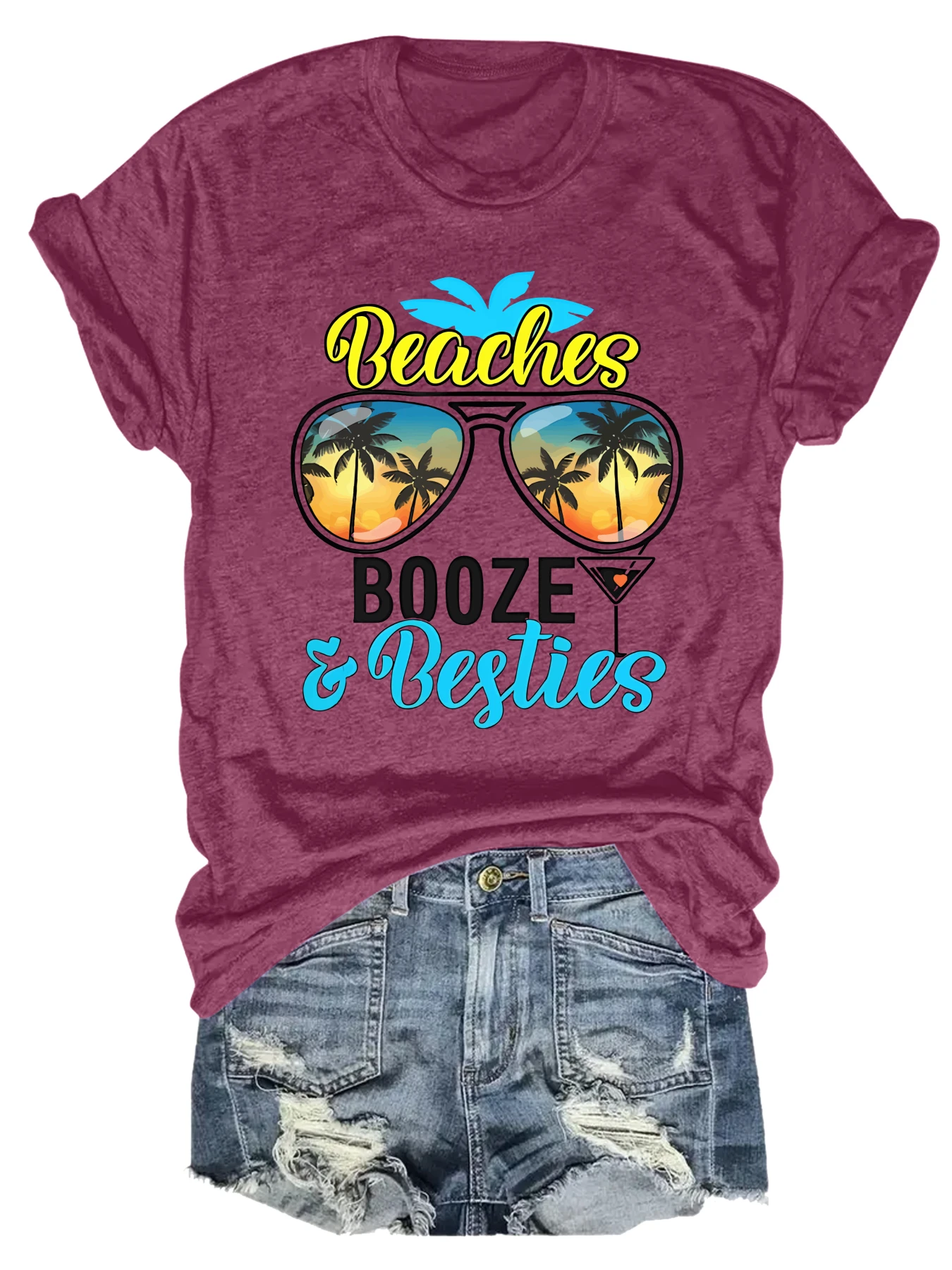 Plus size women's short sleeve T-shirt Beaches Booze Besties Palm Trees comfortable soft fabric summer outfit women's clothing
Plus size women's short sleeve T-shirt Beaches Booze Besties Palm Trees comfortable soft fabric summer outfit women's clothing
