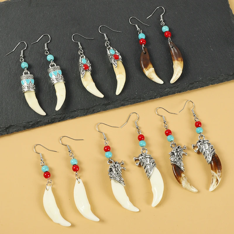 SHXI925 Silver Hypoallergenic Tibetan Ethnic Style Wolf Tooth Earrings - Vintage And Unique Dangle Earrings
SHXI925 Silver Hypoallergenic Tibetan Ethnic Style Wolf Tooth Earrings - Vintage And Unique Dangle Earrings